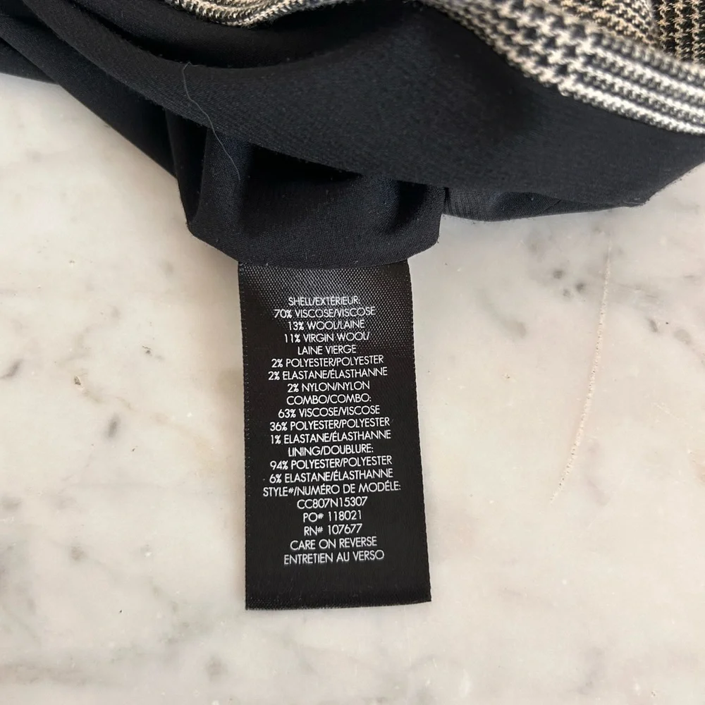 Alice and Olivia black, grey and white gingham mini skirt w/ silver undertones. - Picture 6 of 6